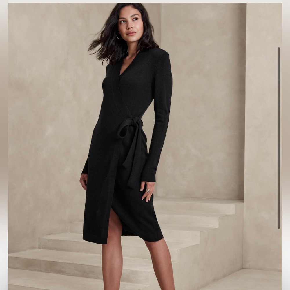 NWT- Banana Republic- Wrap Knee-Length Sweater Dress